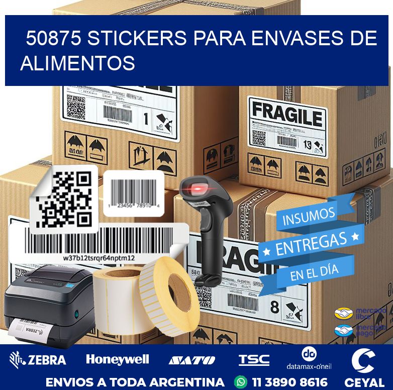 50875 STICKERS PARA ENVASES DE ALIMENTOS