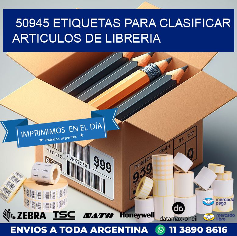 50945 ETIQUETAS PARA CLASIFICAR ARTICULOS DE LIBRERIA