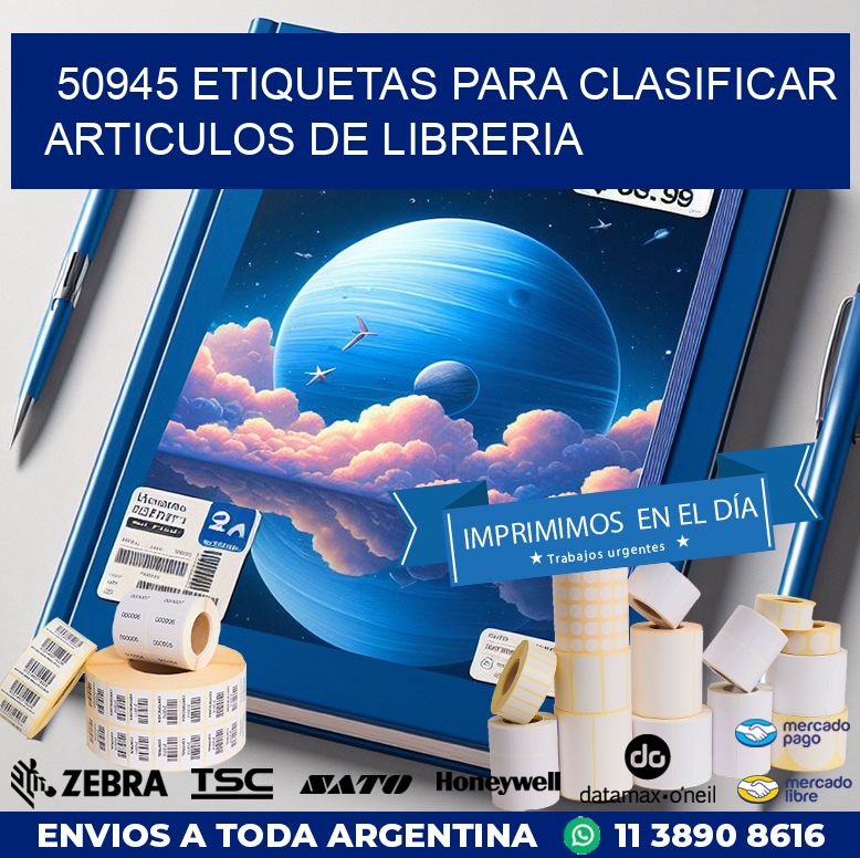 50945 ETIQUETAS PARA CLASIFICAR ARTICULOS DE LIBRERIA