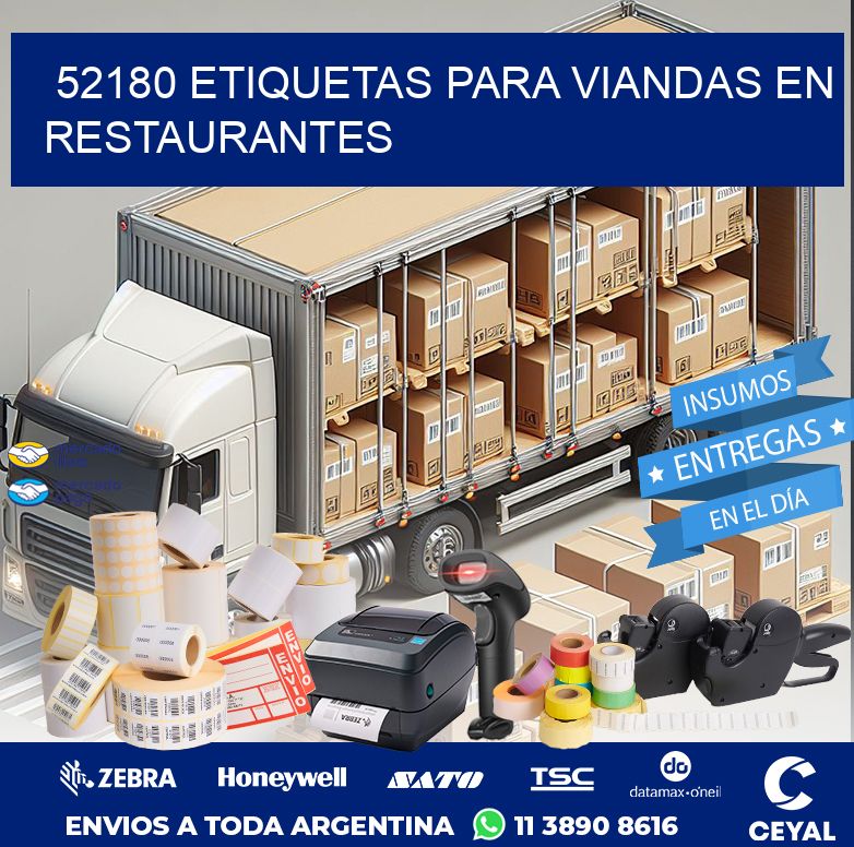 52180 ETIQUETAS PARA VIANDAS EN RESTAURANTES