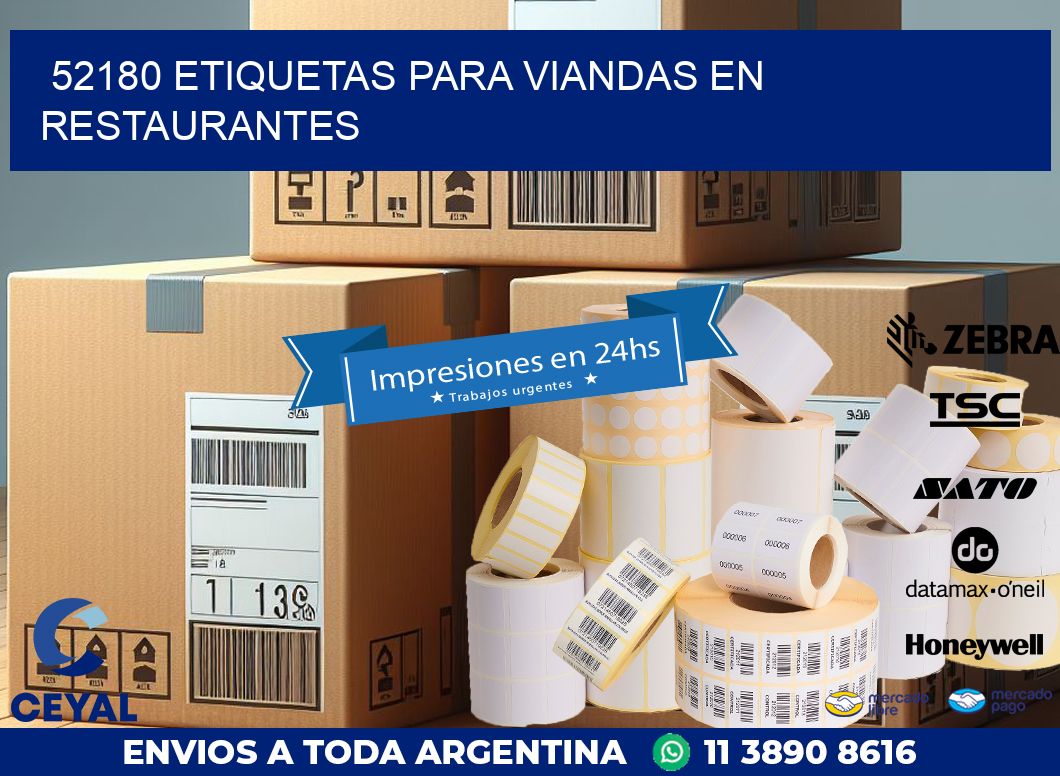 52180 ETIQUETAS PARA VIANDAS EN RESTAURANTES