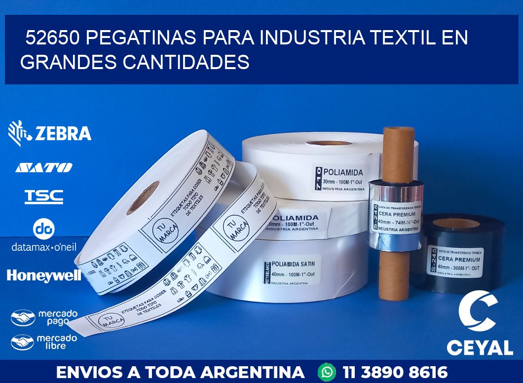 52650 PEGATINAS PARA INDUSTRIA TEXTIL EN GRANDES CANTIDADES