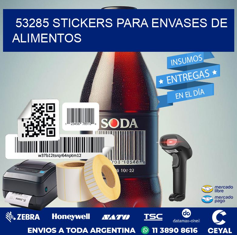 53285 STICKERS PARA ENVASES DE ALIMENTOS