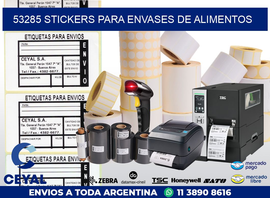 53285 STICKERS PARA ENVASES DE ALIMENTOS