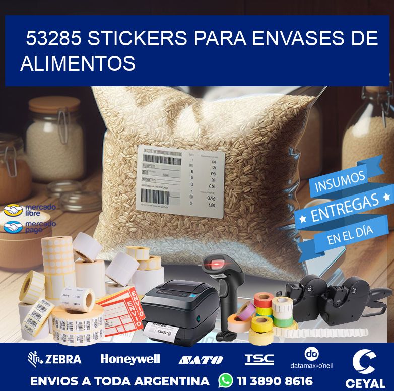 53285 STICKERS PARA ENVASES DE ALIMENTOS