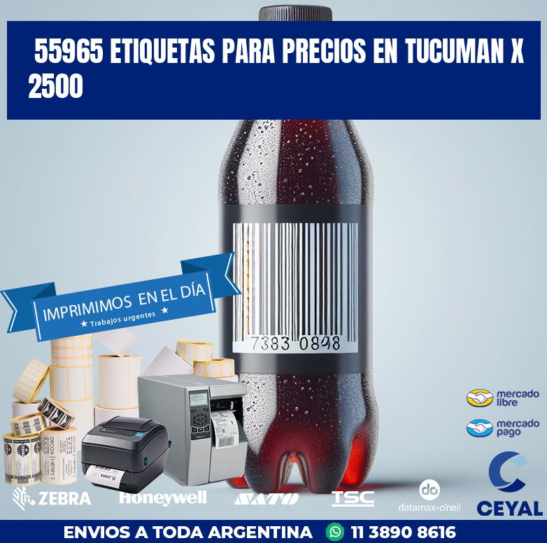 55965 ETIQUETAS PARA PRECIOS EN TUCUMAN X 2500