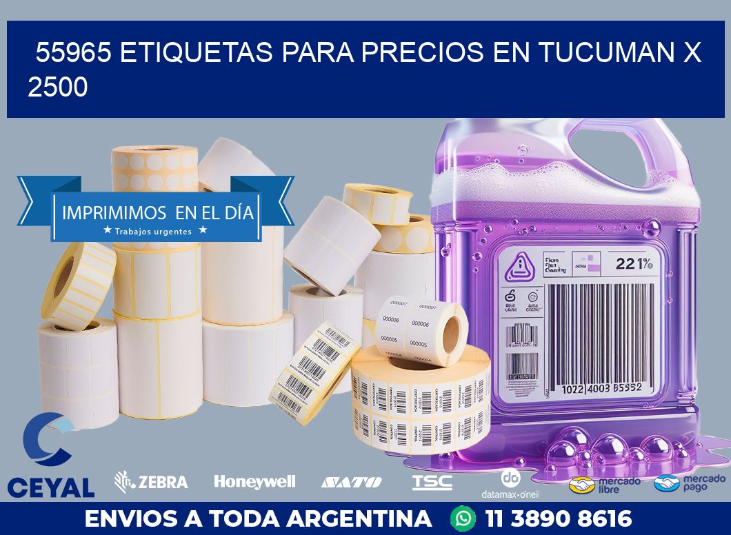 55965 ETIQUETAS PARA PRECIOS EN TUCUMAN X 2500