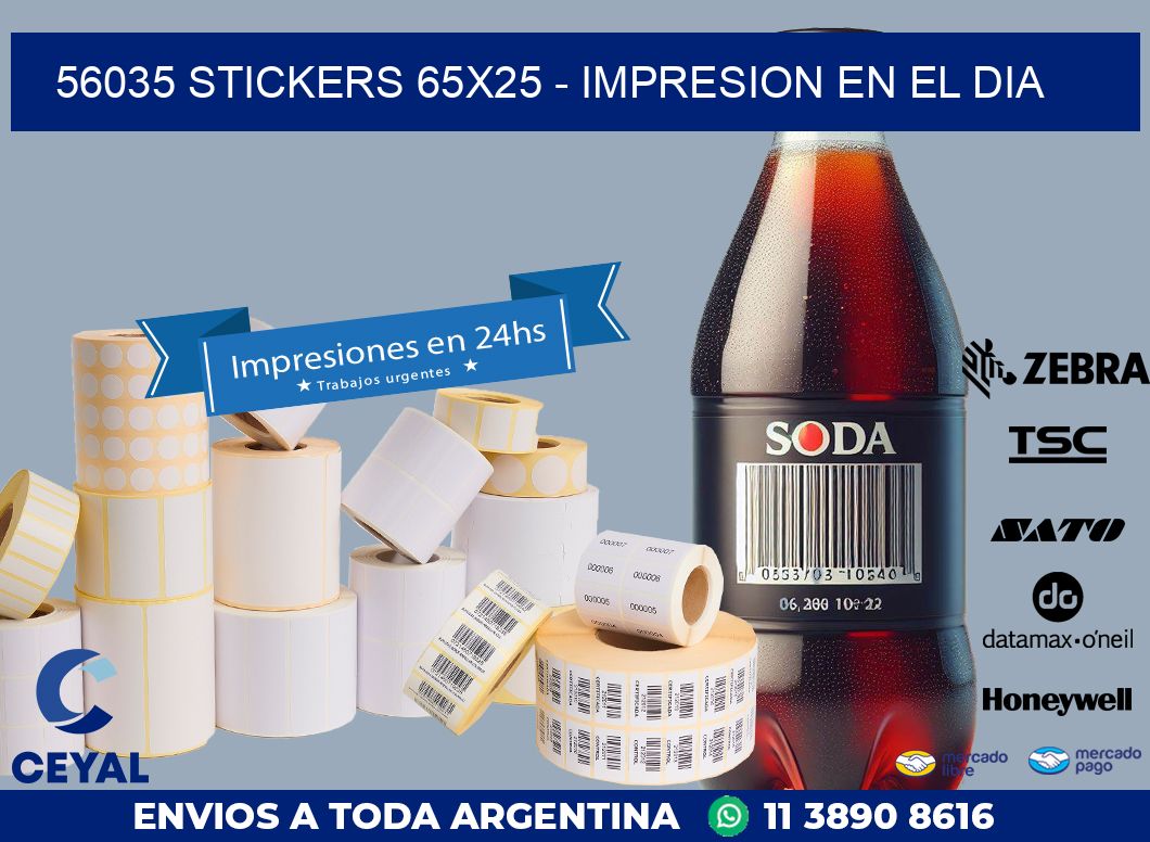 56035 STICKERS 65x25 - IMPRESION EN EL DIA
