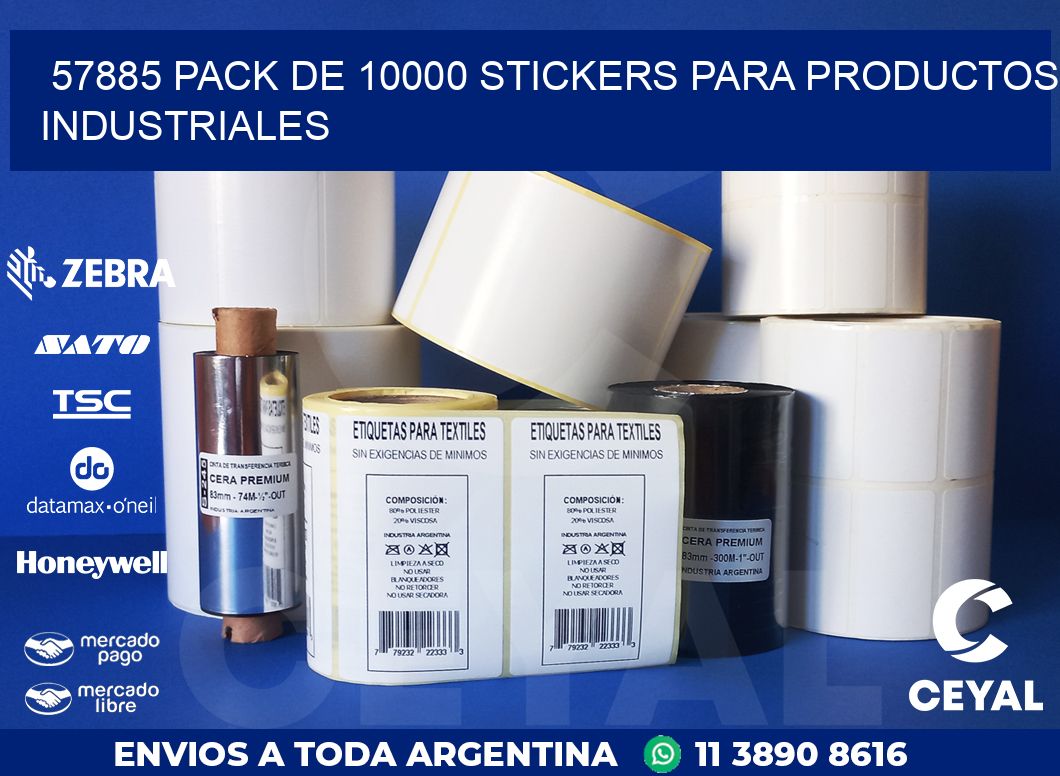 57885 PACK DE 10000 STICKERS PARA PRODUCTOS INDUSTRIALES