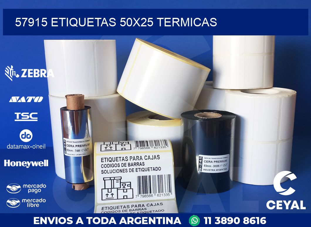 57915 ETIQUETAS 50X25 TERMICAS