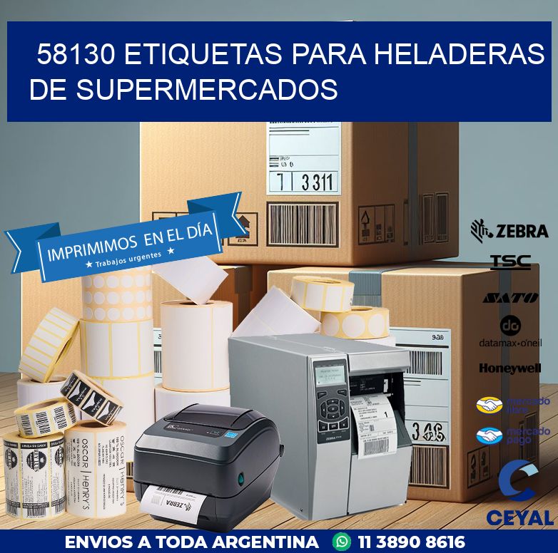 58130 ETIQUETAS PARA HELADERAS DE SUPERMERCADOS