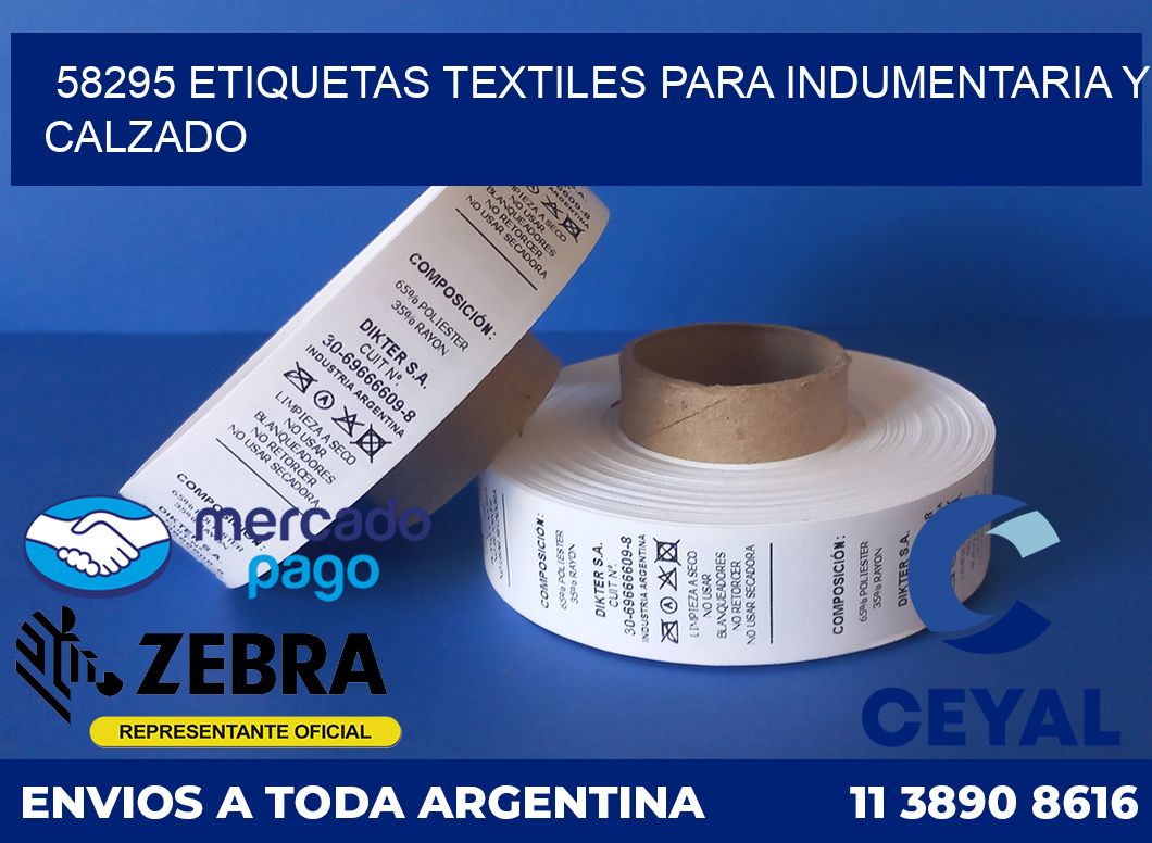 58295 ETIQUETAS TEXTILES PARA INDUMENTARIA Y CALZADO