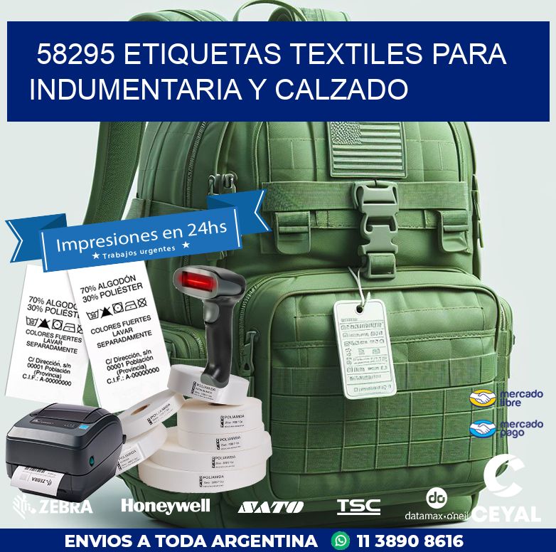 58295 ETIQUETAS TEXTILES PARA INDUMENTARIA Y CALZADO