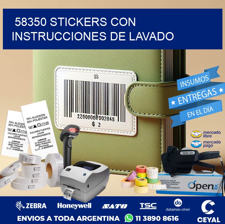 58350 STICKERS CON INSTRUCCIONES DE LAVADO