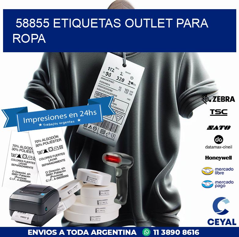 58855 ETIQUETAS OUTLET PARA ROPA