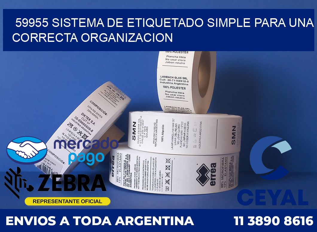 59955 SISTEMA DE ETIQUETADO SIMPLE PARA UNA CORRECTA ORGANIZACION