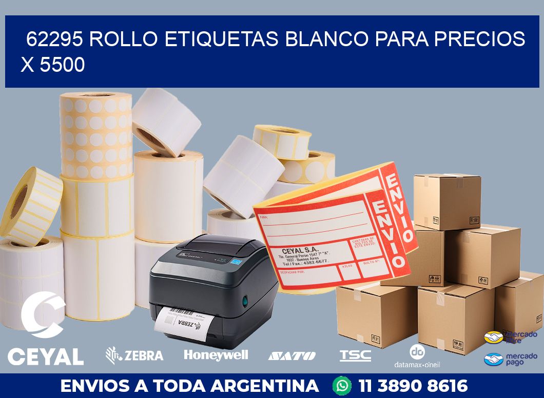 62295 ROLLO ETIQUETAS BLANCO PARA PRECIOS X 5500