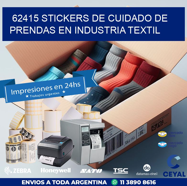 62415 STICKERS DE CUIDADO DE PRENDAS EN INDUSTRIA TEXTIL