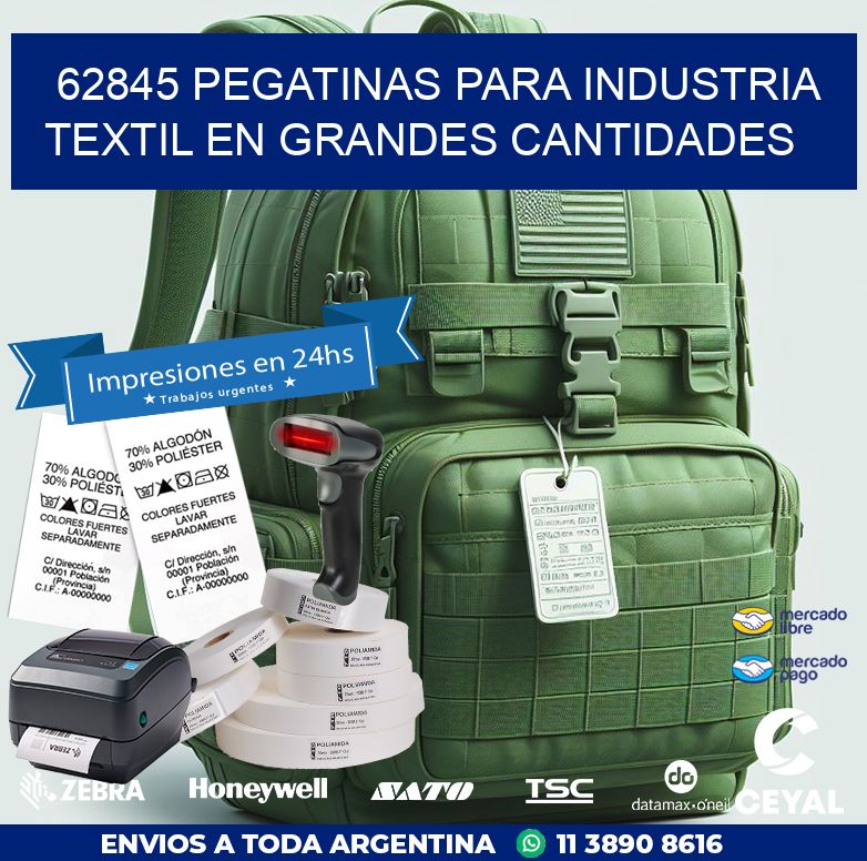 62845 PEGATINAS PARA INDUSTRIA TEXTIL EN GRANDES CANTIDADES