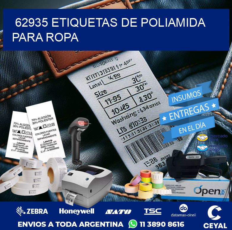 62935 ETIQUETAS DE POLIAMIDA PARA ROPA