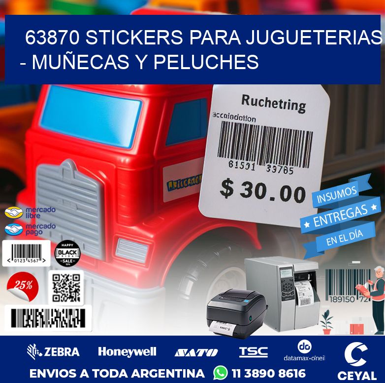 63870 STICKERS PARA JUGUETERIAS - MUÑECAS Y PELUCHES