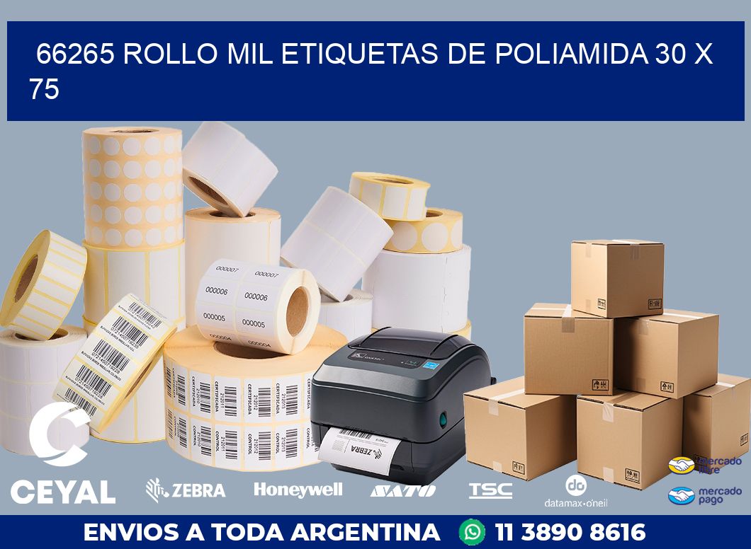 66265 ROLLO MIL ETIQUETAS DE POLIAMIDA 30 X 75