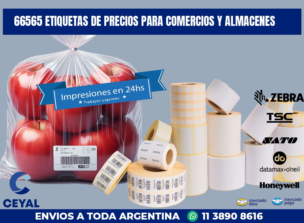 66565 ETIQUETAS DE PRECIOS PARA COMERCIOS Y ALMACENES