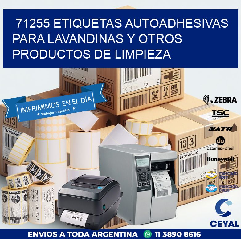 71255 ETIQUETAS AUTOADHESIVAS PARA LAVANDINAS Y OTROS PRODUCTOS DE LIMPIEZA