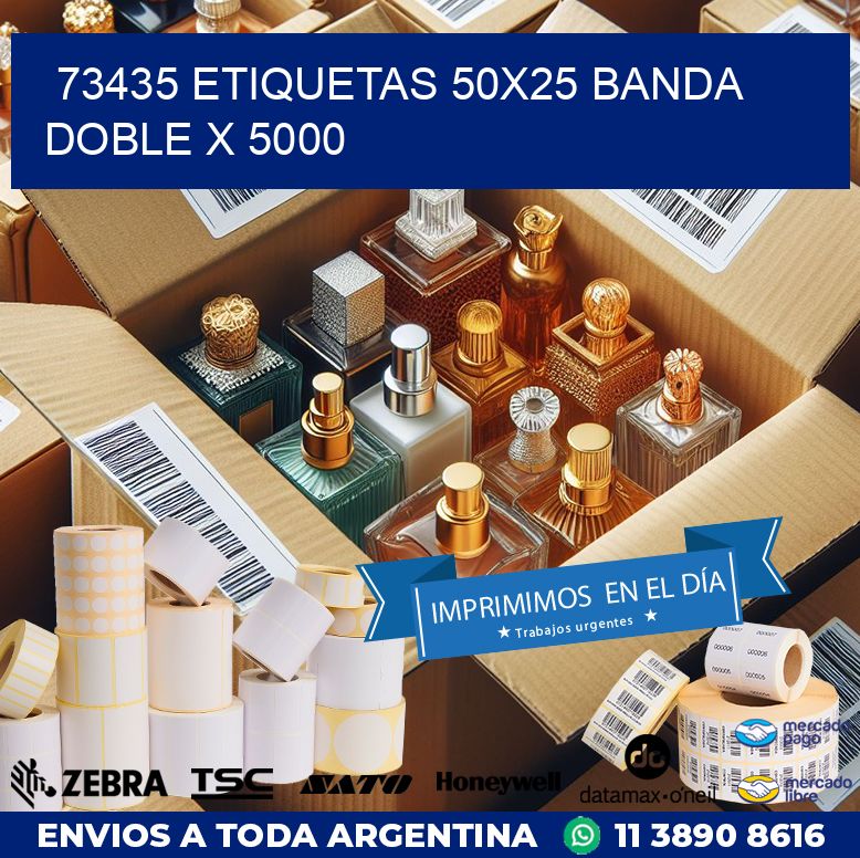 73435 ETIQUETAS 50X25 BANDA DOBLE X 5000