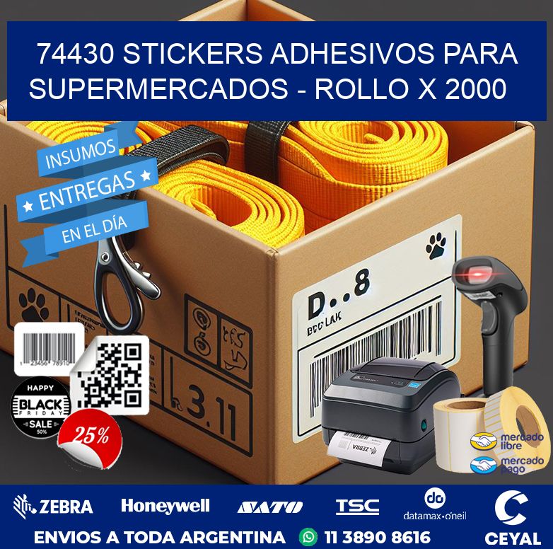 74430 STICKERS ADHESIVOS PARA SUPERMERCADOS - ROLLO X 2000