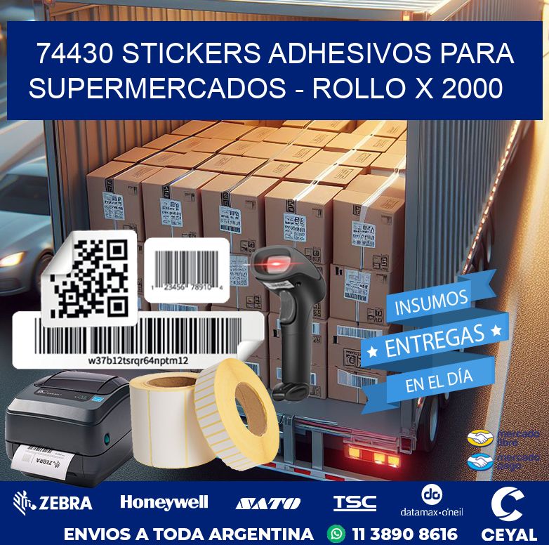 74430 STICKERS ADHESIVOS PARA SUPERMERCADOS – ROLLO X 2000
