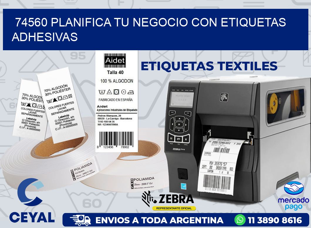 74560 PLANIFICA TU NEGOCIO CON ETIQUETAS ADHESIVAS