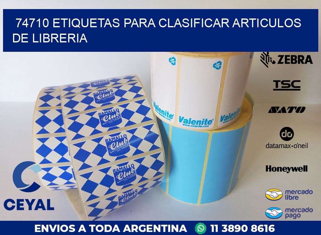 74710 ETIQUETAS PARA CLASIFICAR ARTICULOS DE LIBRERIA