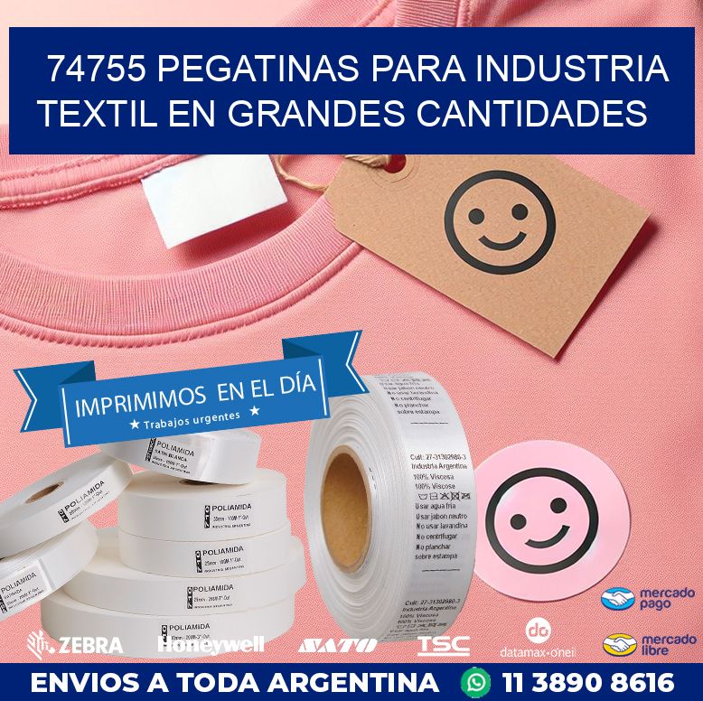 74755 PEGATINAS PARA INDUSTRIA TEXTIL EN GRANDES CANTIDADES