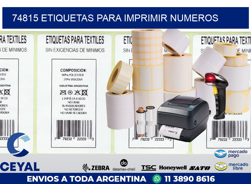 74815 ETIQUETAS PARA IMPRIMIR NUMEROS