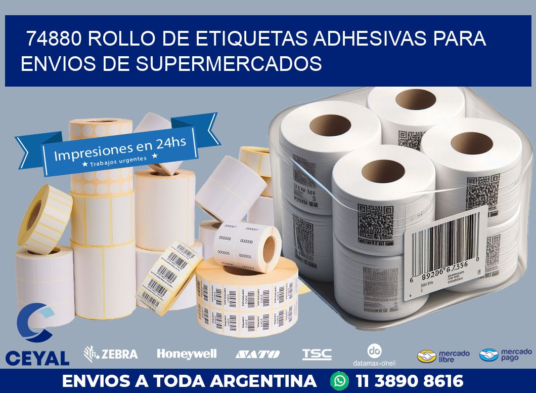 74880 ROLLO DE ETIQUETAS ADHESIVAS PARA ENVIOS DE SUPERMERCADOS