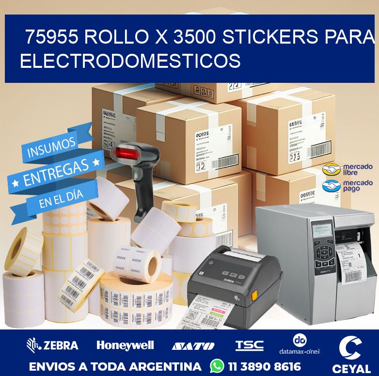 75955 ROLLO X 3500 STICKERS PARA ELECTRODOMESTICOS