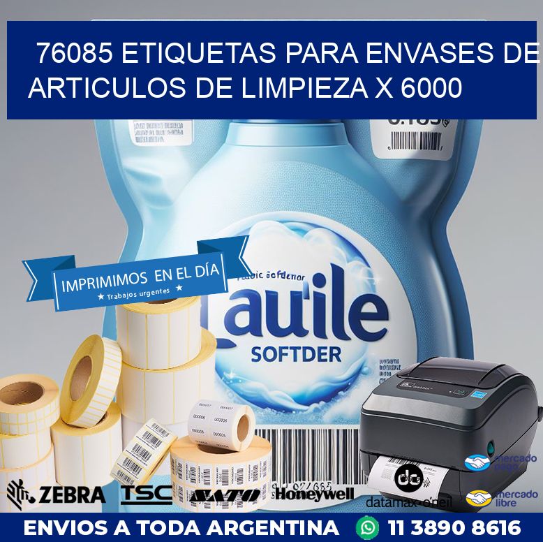 76085 ETIQUETAS PARA ENVASES DE ARTICULOS DE LIMPIEZA X 6000