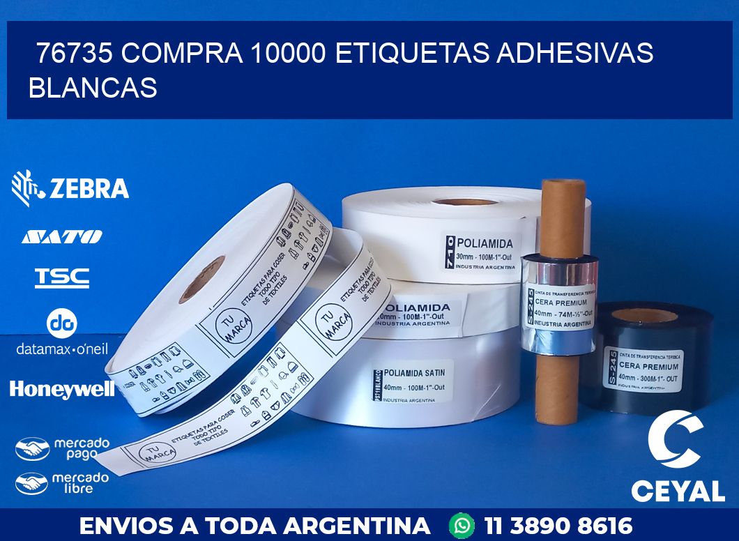 76735 COMPRA 10000 ETIQUETAS ADHESIVAS BLANCAS