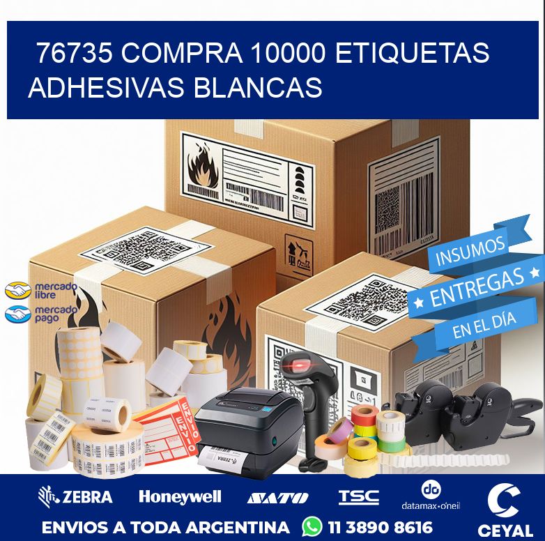 76735 COMPRA 10000 ETIQUETAS ADHESIVAS BLANCAS