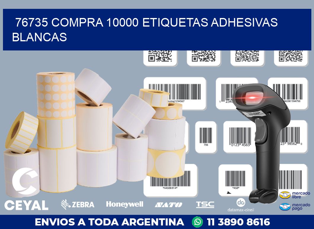 76735 COMPRA 10000 ETIQUETAS ADHESIVAS BLANCAS