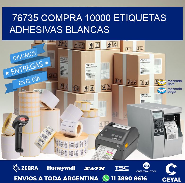 76735 COMPRA 10000 ETIQUETAS ADHESIVAS BLANCAS