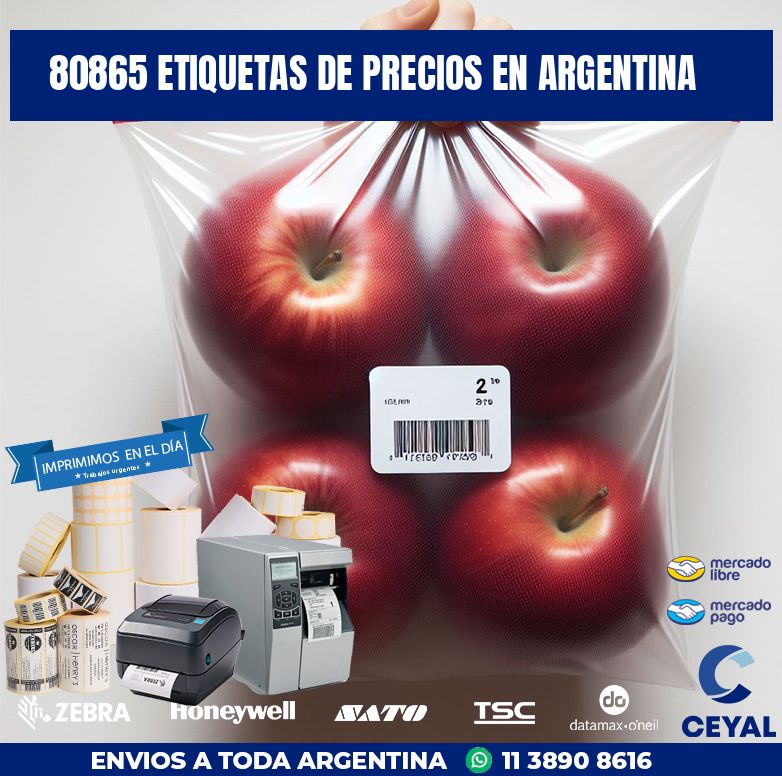 80865 ETIQUETAS DE PRECIOS EN ARGENTINA