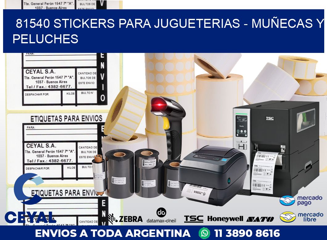 81540 STICKERS PARA JUGUETERIAS - MUÑECAS Y PELUCHES