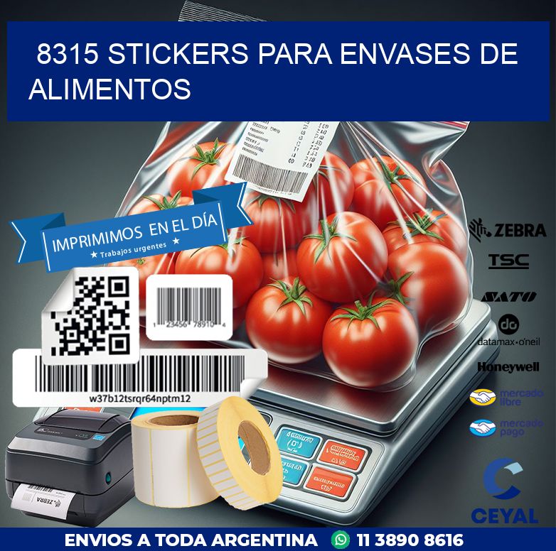 8315 STICKERS PARA ENVASES DE ALIMENTOS