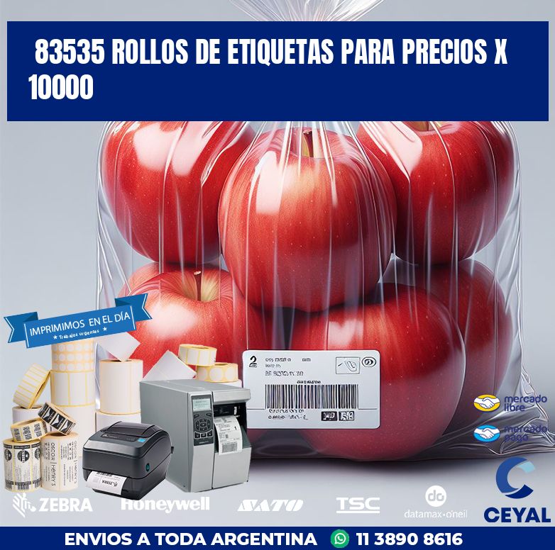 83535 ROLLOS DE ETIQUETAS PARA PRECIOS X 10000