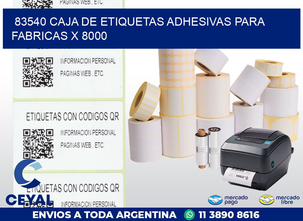 83540 CAJA DE ETIQUETAS ADHESIVAS PARA FABRICAS X 8000
