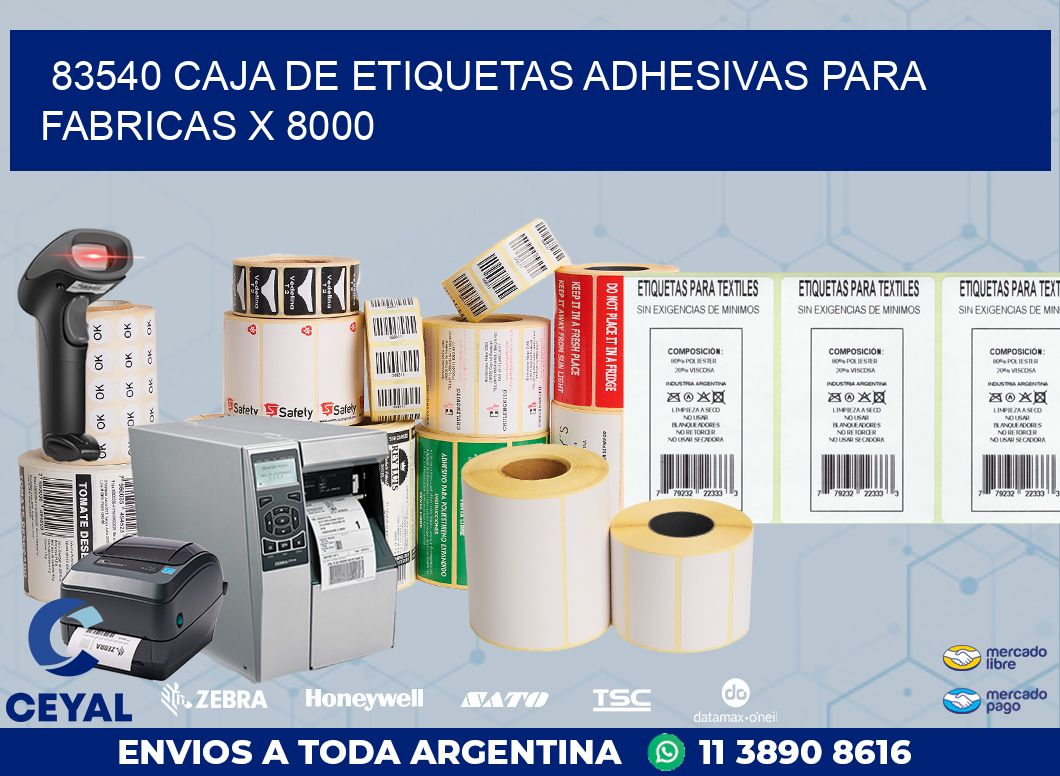 83540 CAJA DE ETIQUETAS ADHESIVAS PARA FABRICAS X 8000