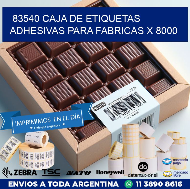 83540 CAJA DE ETIQUETAS ADHESIVAS PARA FABRICAS X 8000