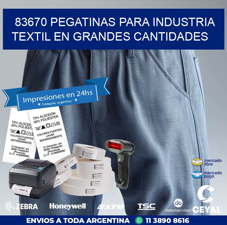 83670 PEGATINAS PARA INDUSTRIA TEXTIL EN GRANDES CANTIDADES
